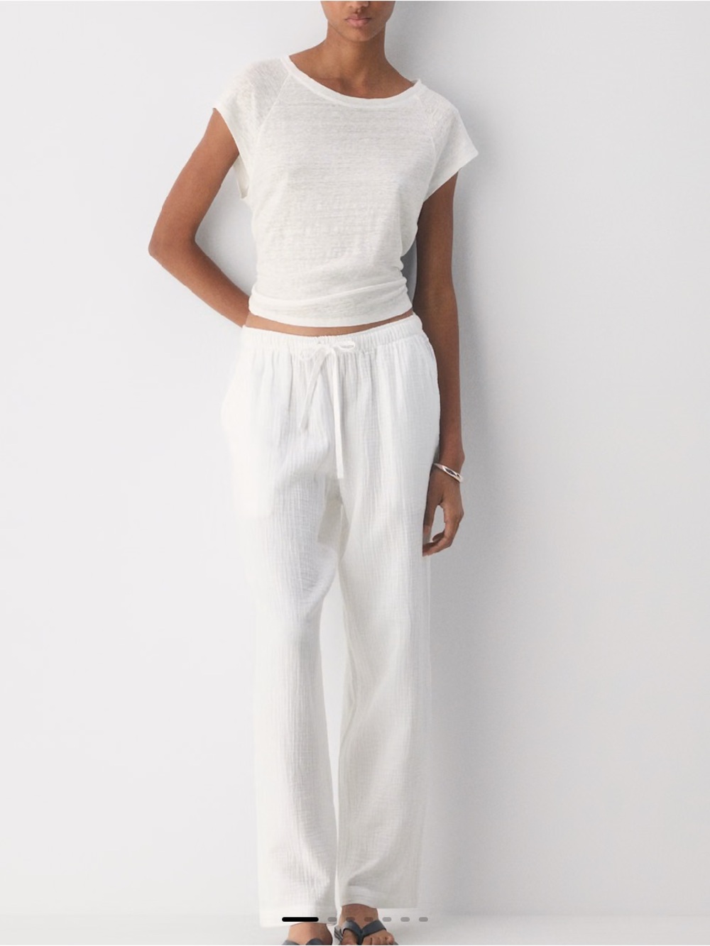 Aritzia Little Moon White Linen Pants